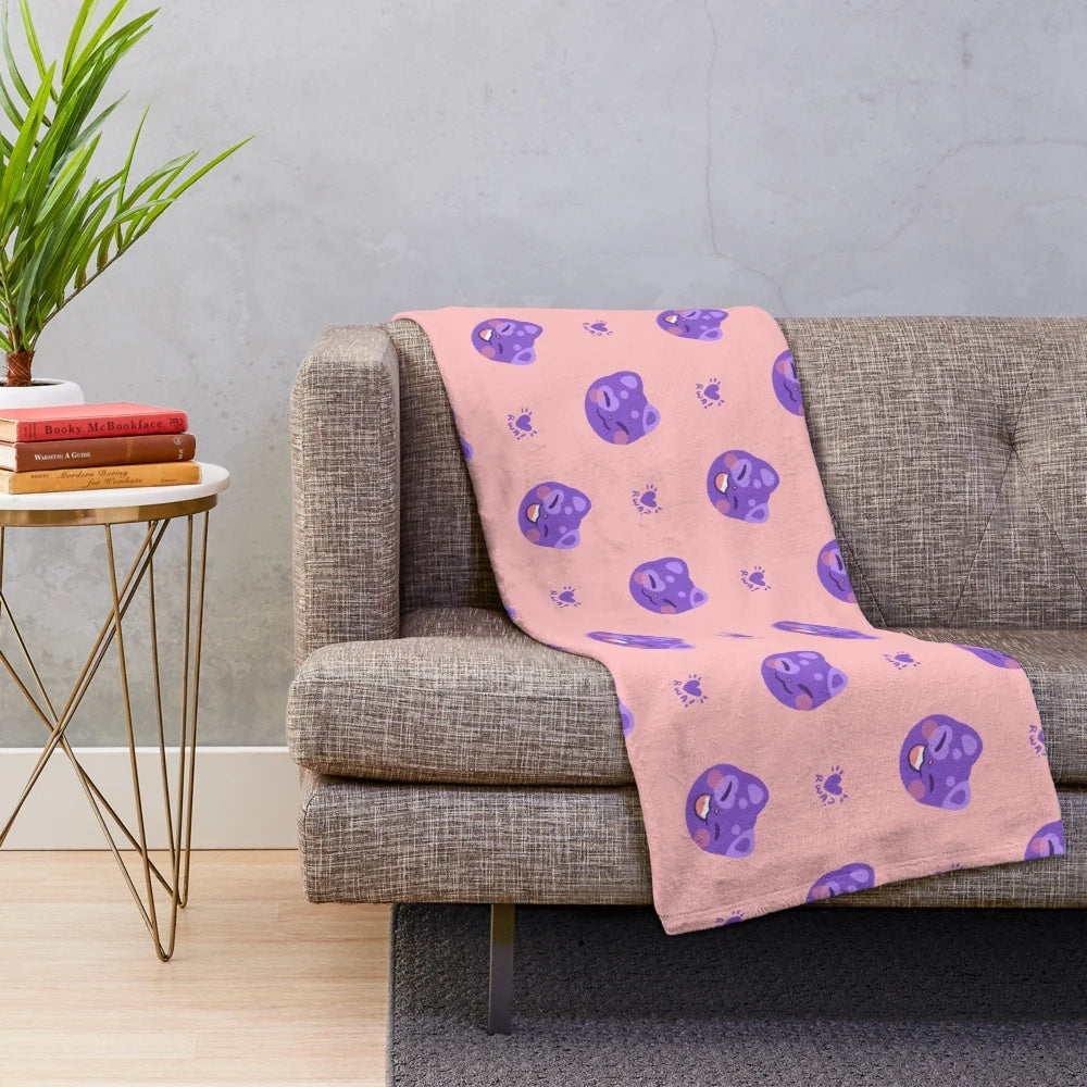 Soft and cozy San cat pattern plush blanket with Ateez-inspired design