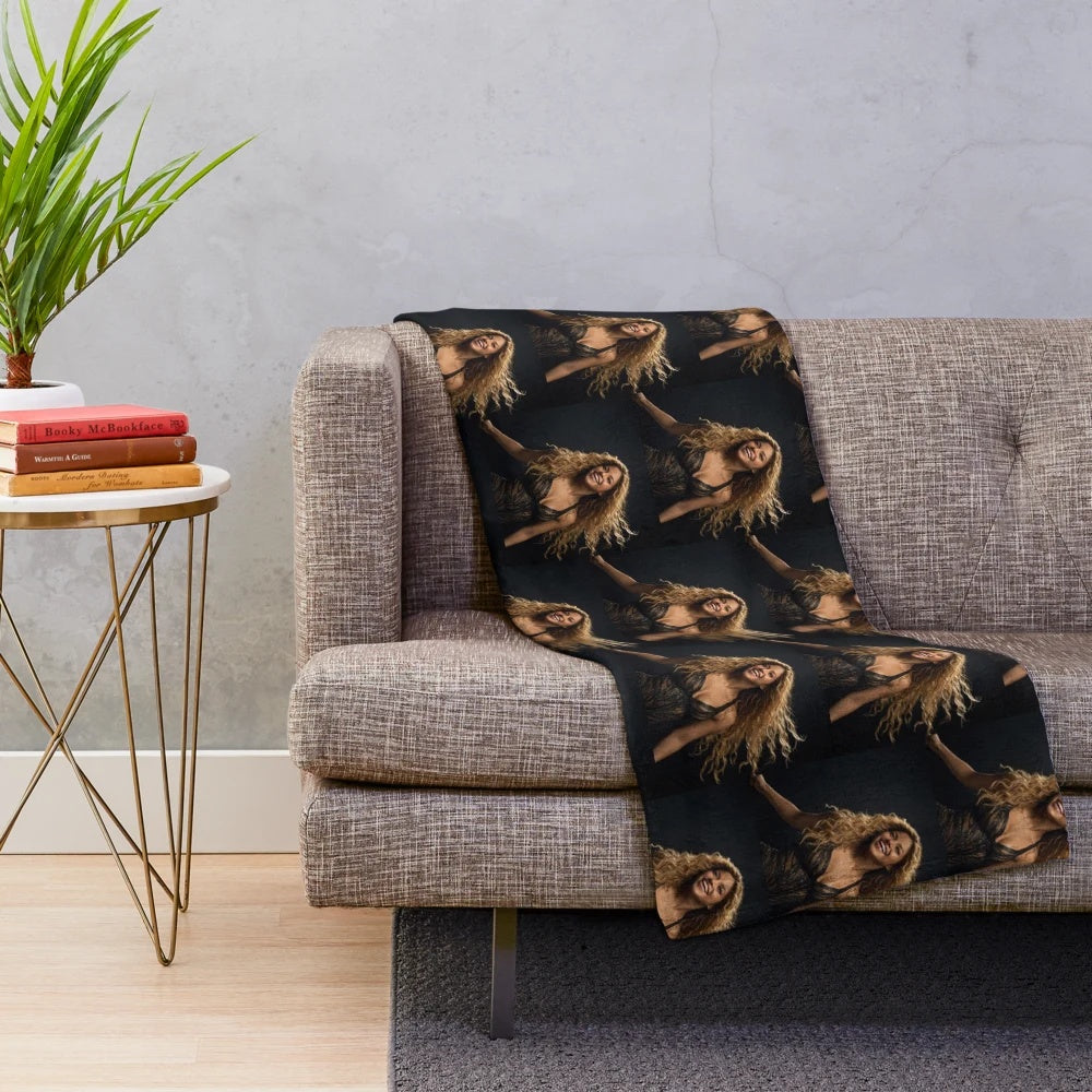 Soft and plush blanket featuring the image of Colombian pop star Shakira
