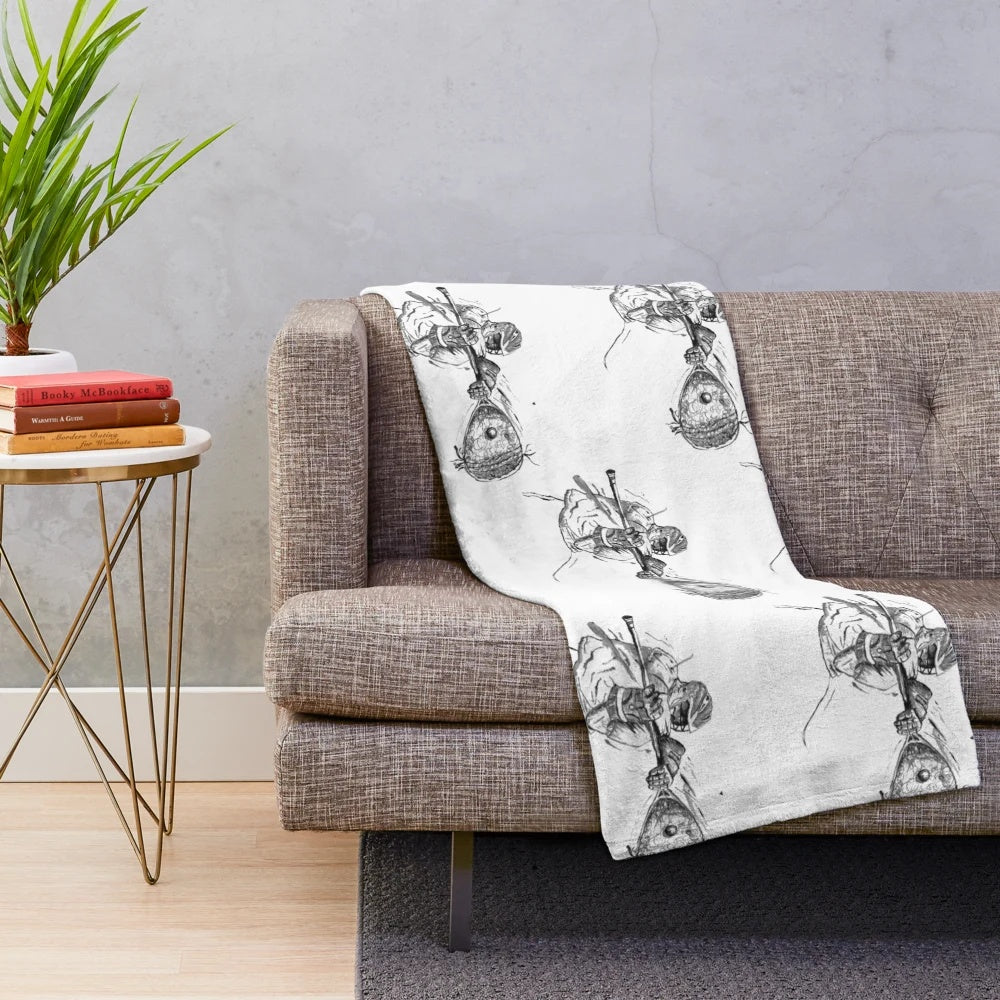 Lacrosse goalie plush blanket for sports fans