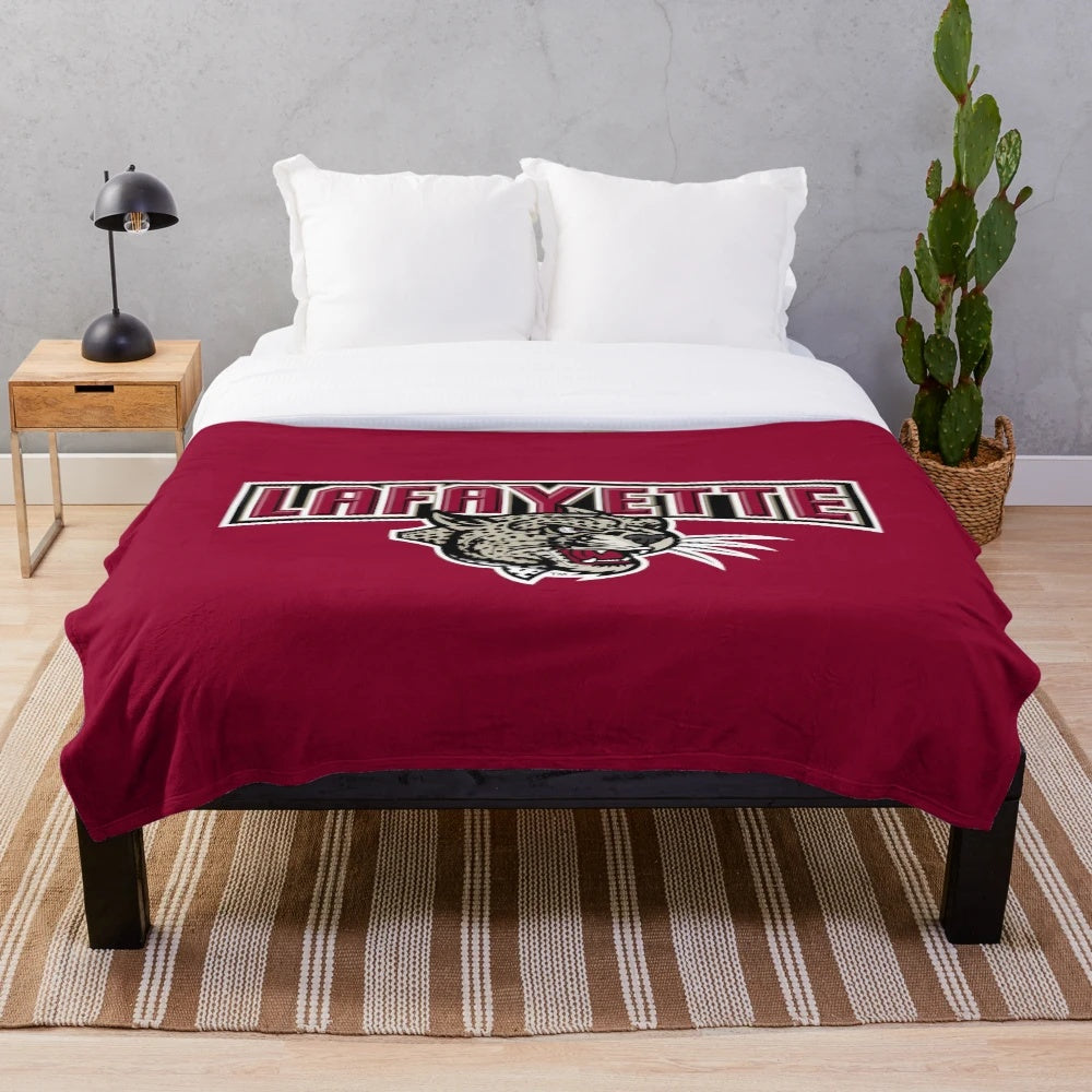 Soft and cozy leopard-print plush blanket for Lafayette College fans