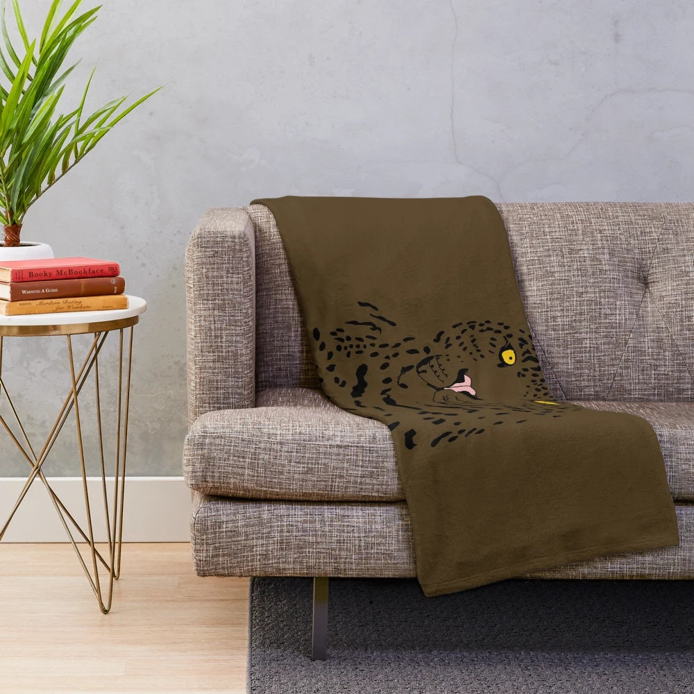 Leopard print plush blanket