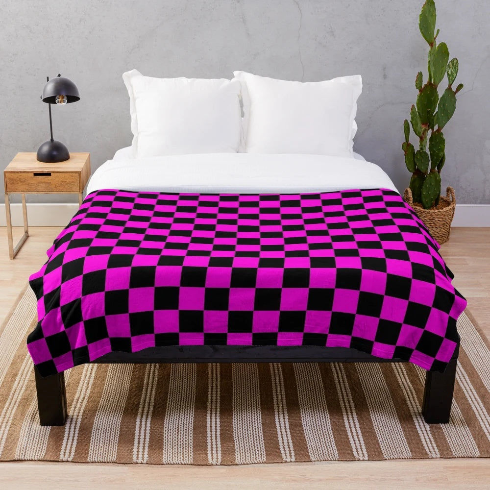 Soft and cozy plush blanket with missing texture pattern inspired by popular Valve games
