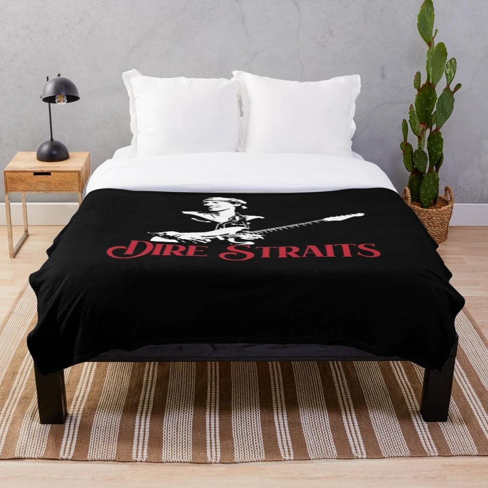 Soft and cozy plush blanket featuring the iconic rock band Dire Straits