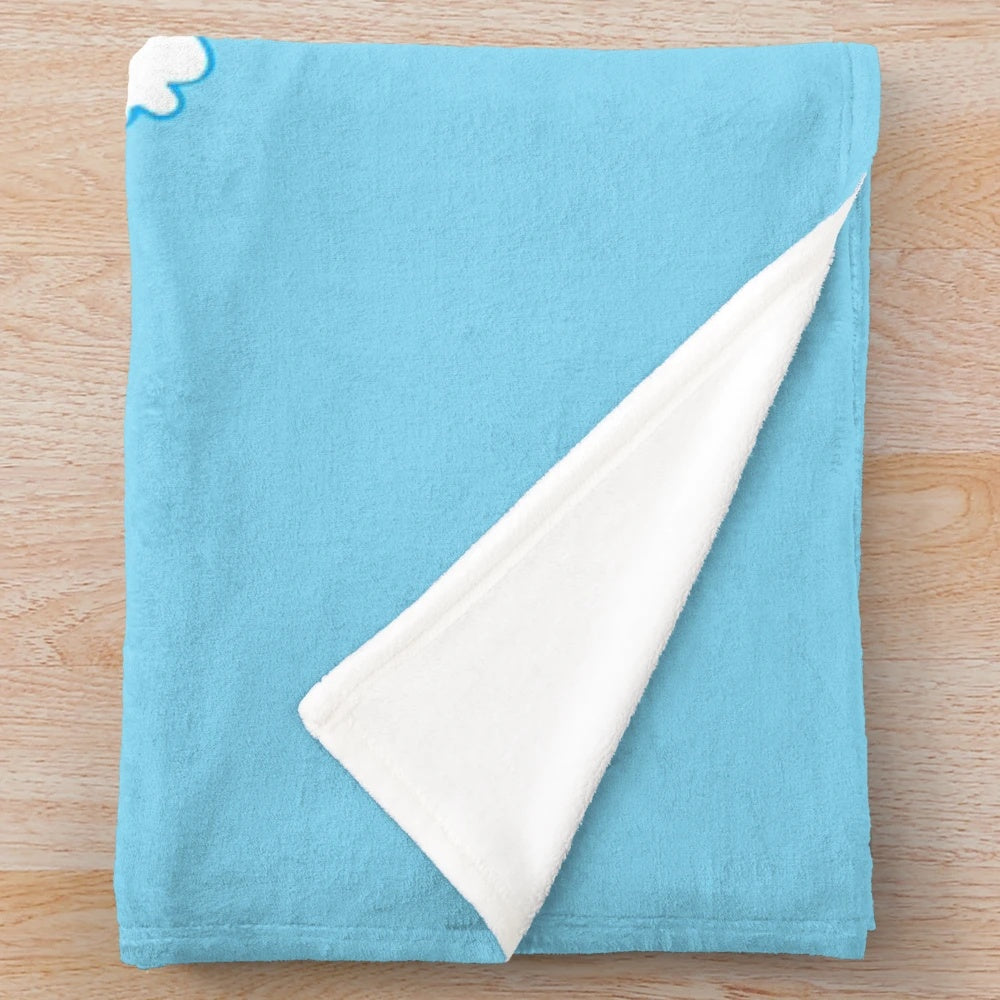 Sky blue plush blanket offering soft, cozy comfort