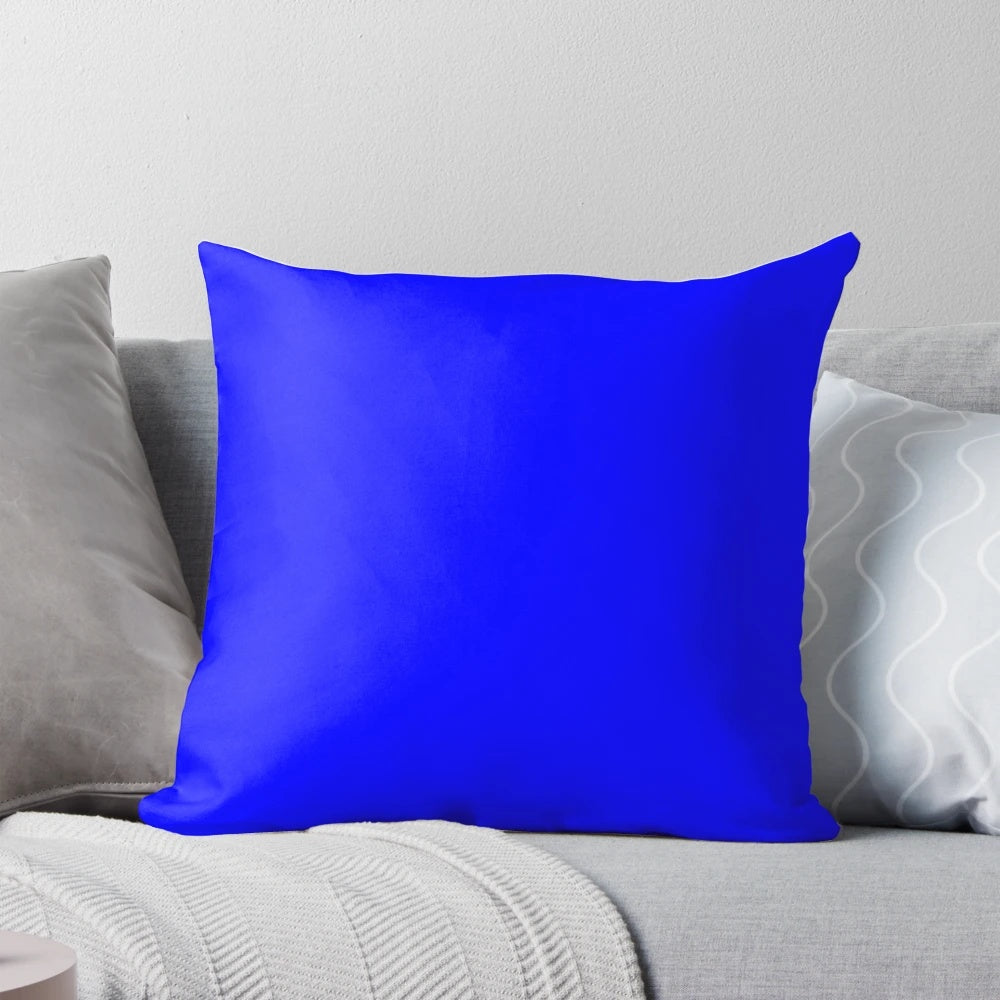 Solid blue pillow with 100 shades of blue