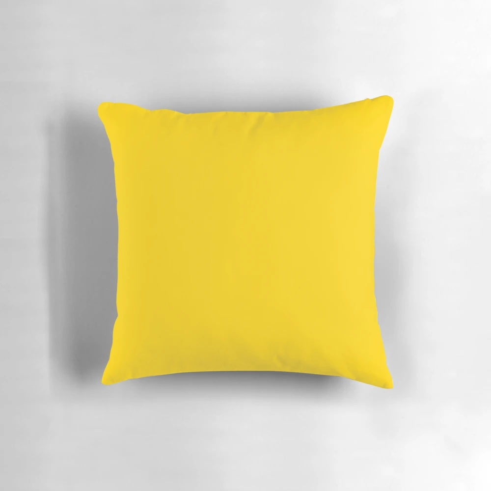 Solid yellow decorative throw pillow, NCS yellow accent cushion