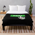 Plush blanket with Palestinian flag and text "Pray for Palestine