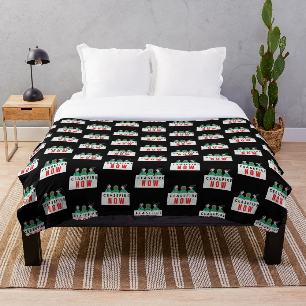 Plush blanket with Palestine solidarity design