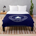 Space Force inspired plush blanket featuring the United States Space Force (USSF) official logo and emblem design