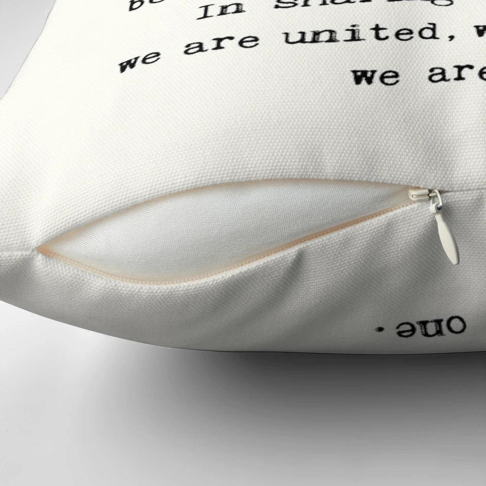 Vintage-style typewriter art pillow featuring the word "Namaste" in a calming, spiritual design.