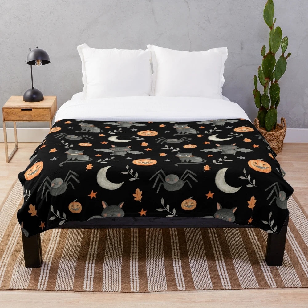 Spooky Halloween Party Plush Blanket