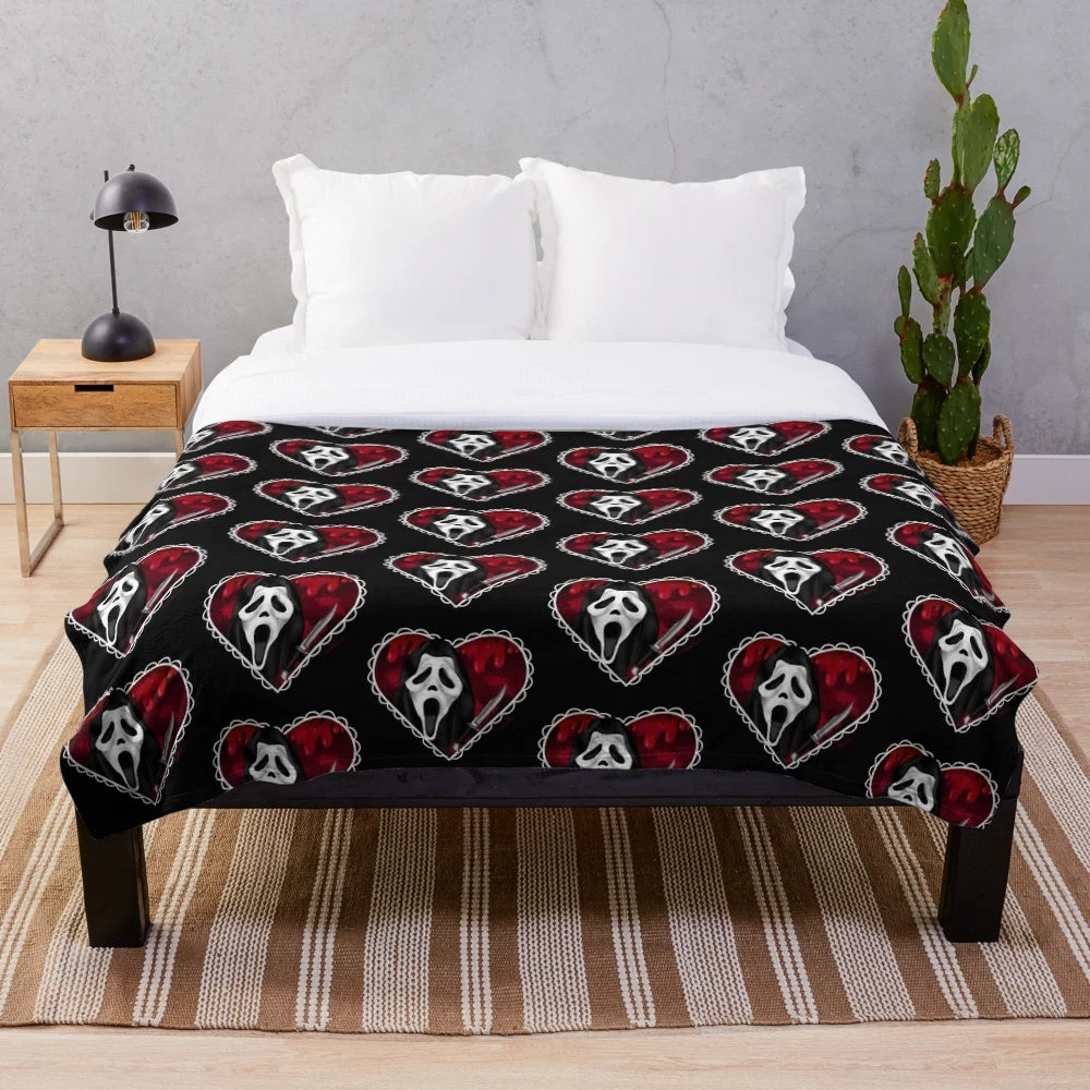 Ghostface Heart Plush Blanket