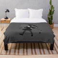 Scary girl plush blanket with gothic, Halloween-inspired design
