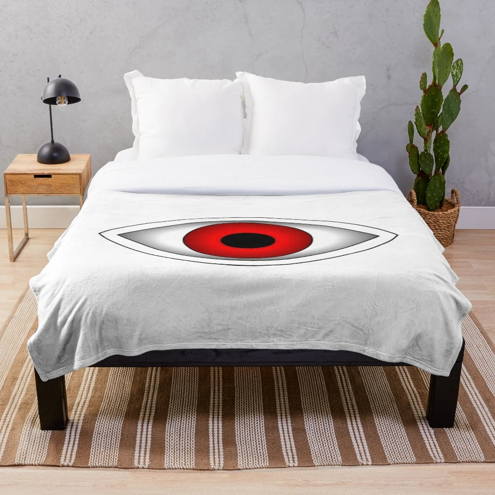 Red eye plush blanket with dark fantasy design