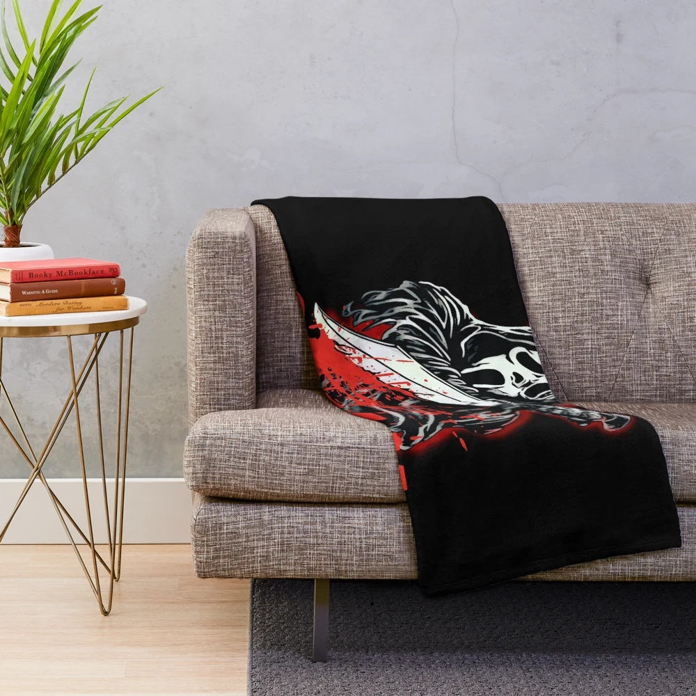 Scream movie inspired plush blanket