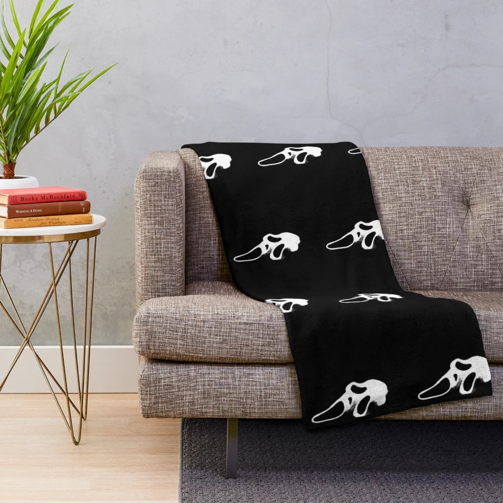 Scream horror movie mask plush blanket