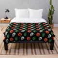 Silver Shamrock inspired plush blanket with horror elements