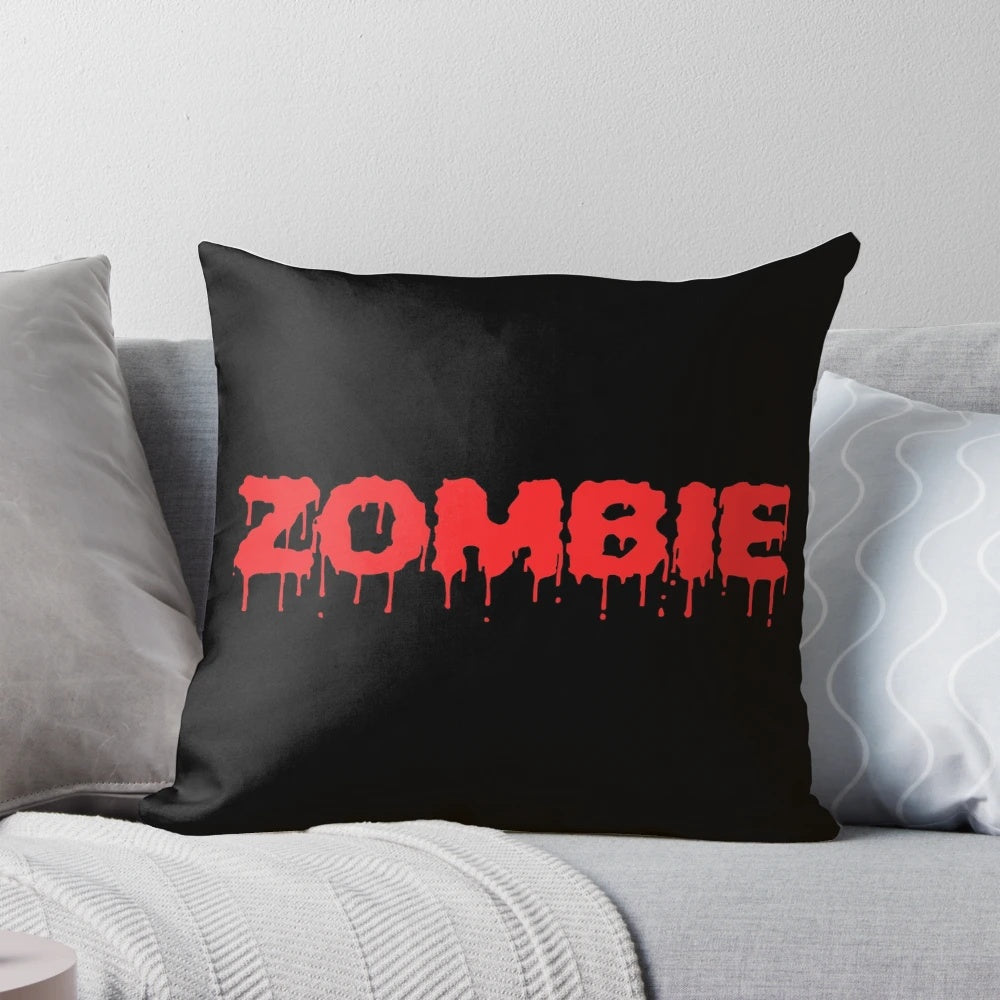 A chilling and creepy zombie-themed pillow perfect for horror fans and Gothic decor
