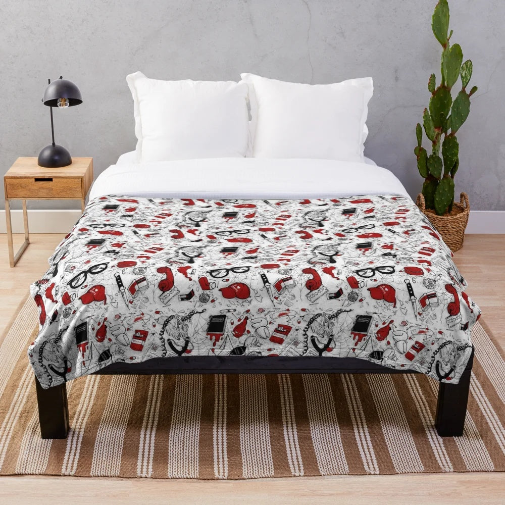 Stephen King's It-inspired plush blanket with a repeating pattern