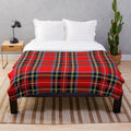 Stewart Royal Modern Tartan Inspired Thistle Plush Blanket