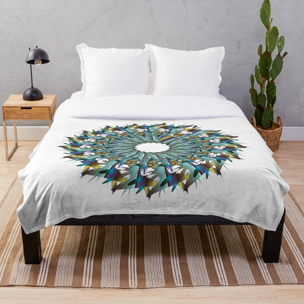 Vibrant and modern plush blanket with abstract pattern