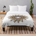 Plush blanket with a vibrant, symmetrical design