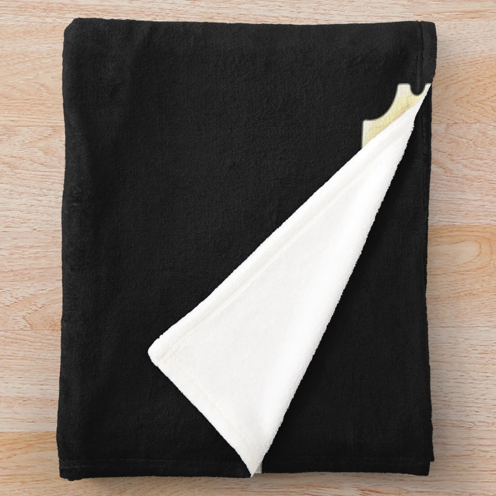 Cinema-themed plush blanket with yellow and glitter design