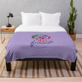Feminist plush blanket with retro art design