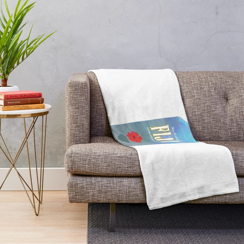 Fiji anime-themed plush blanket with vaporwave and aesthetic design