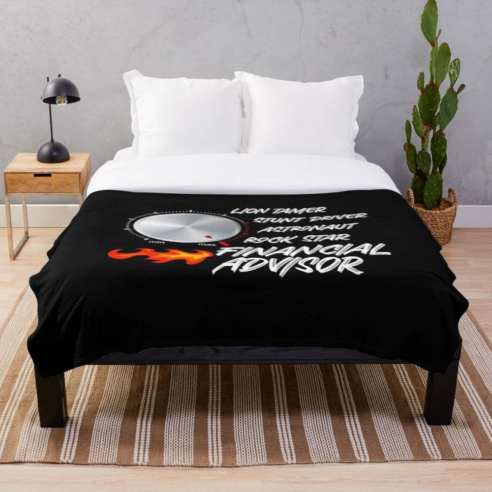 Plush blanket featuring a stylish and badass design for financial advisors