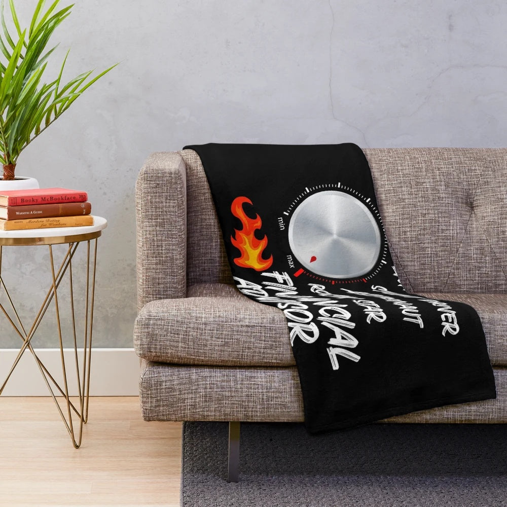 Plush blanket featuring a stylish and badass design for financial advisors