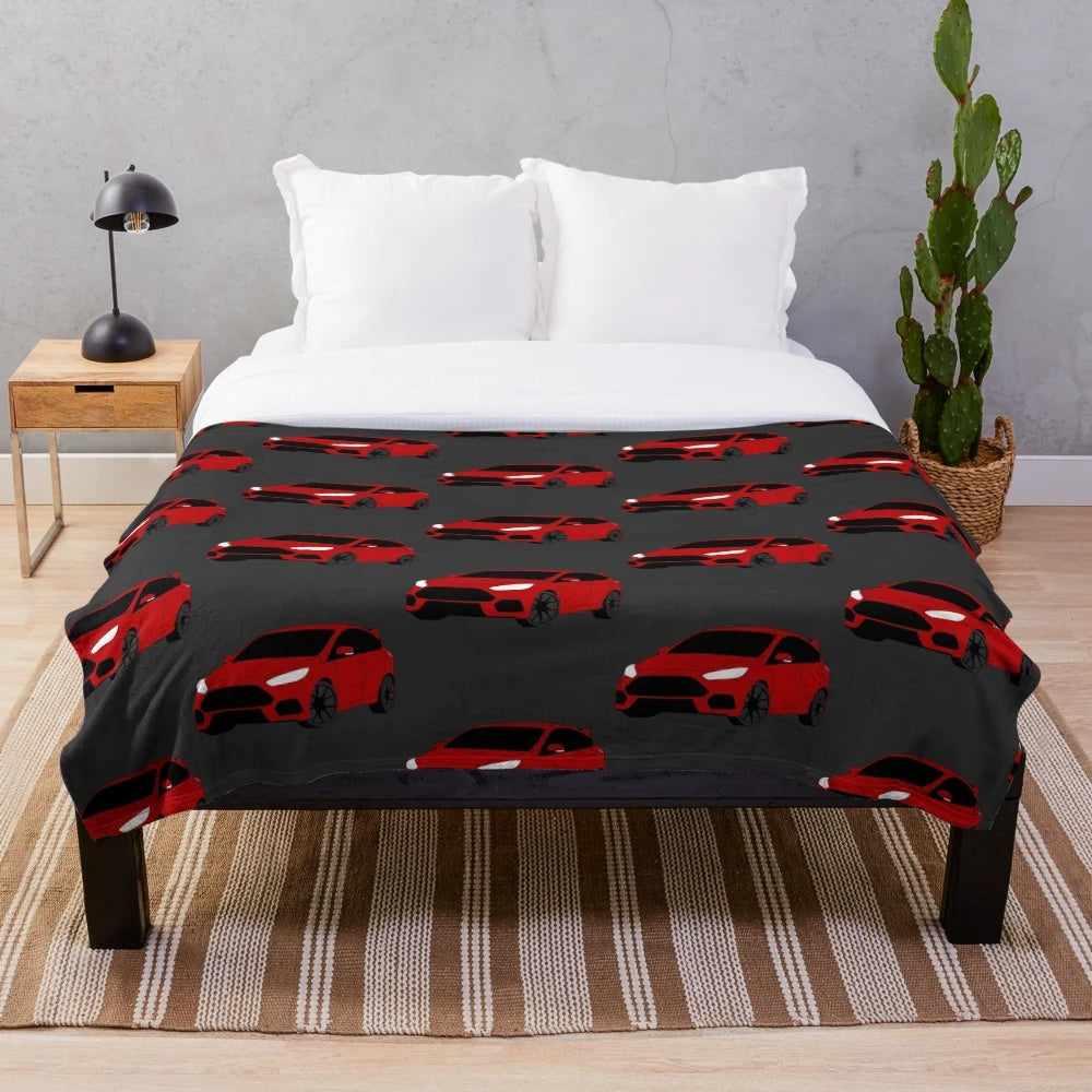 Ford Focus RS MK3 Drawing Plush Blanket