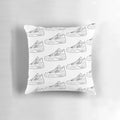 Throw pillow featuring the iconic outline design of the Jordan 4 sneaker