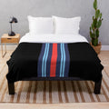 Martini Racing Stripe Plush Blanket with Retro Motorsport Design