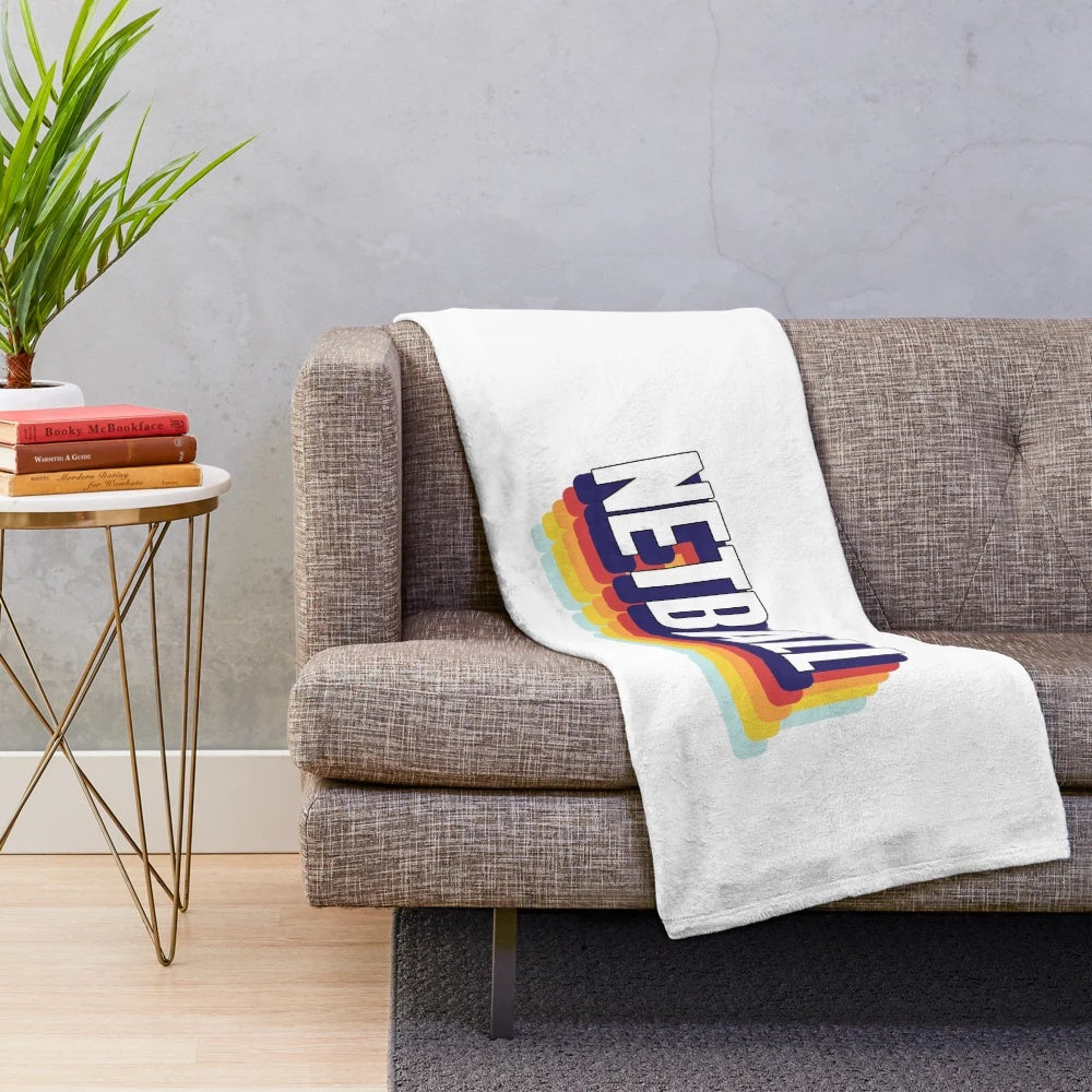Colorful netball plush blanket with vintage and trendy design