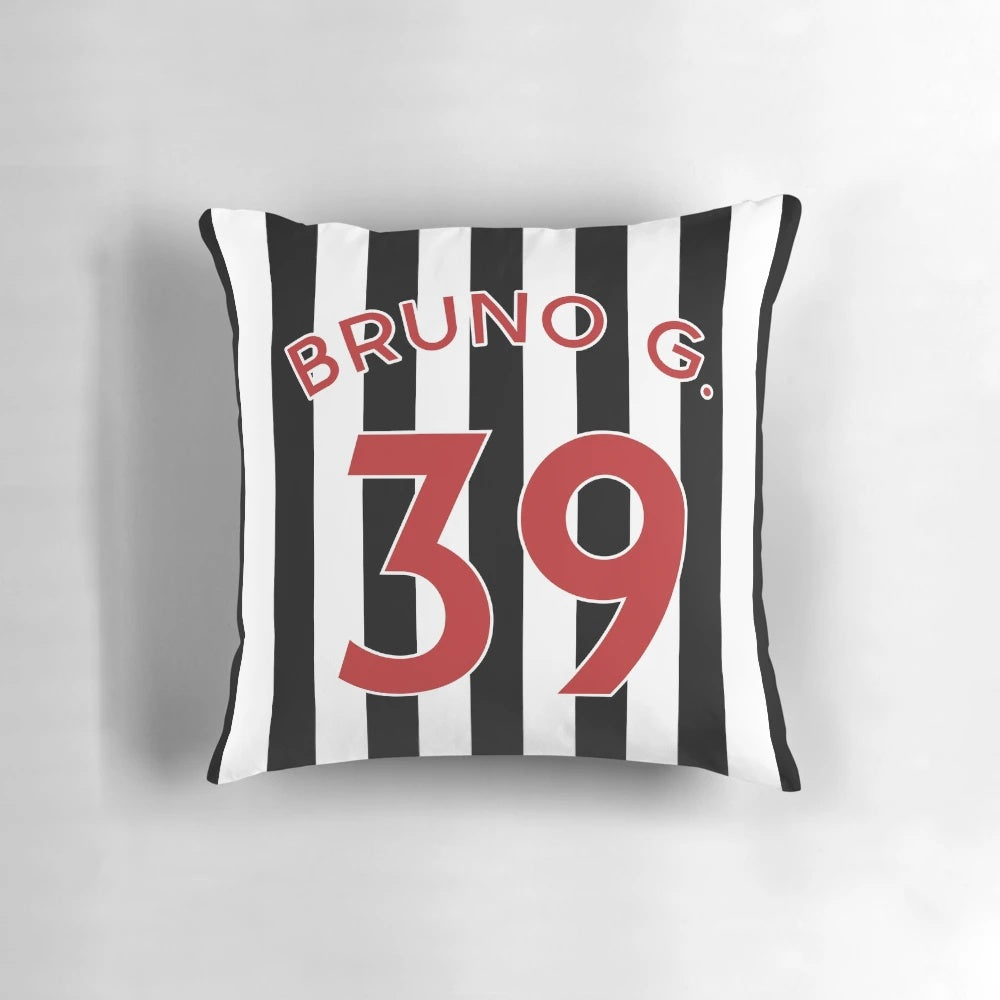 Pillow featuring the Newcastle United midfielder Bruno Guimarães