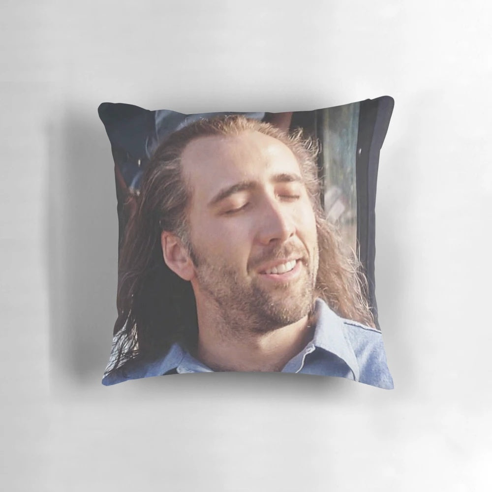 Soft and comfortable Nicolas Cage themed pillow