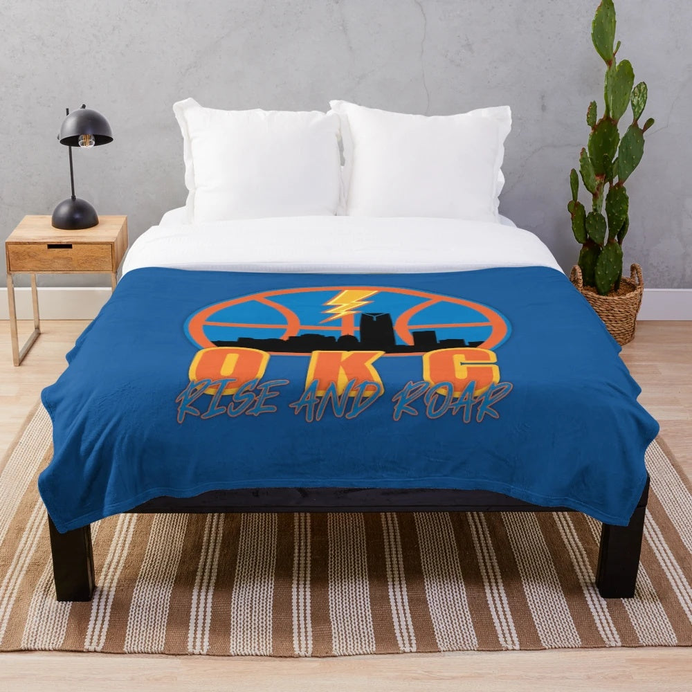 OKC Thunder Plush Blanket with Team Logo