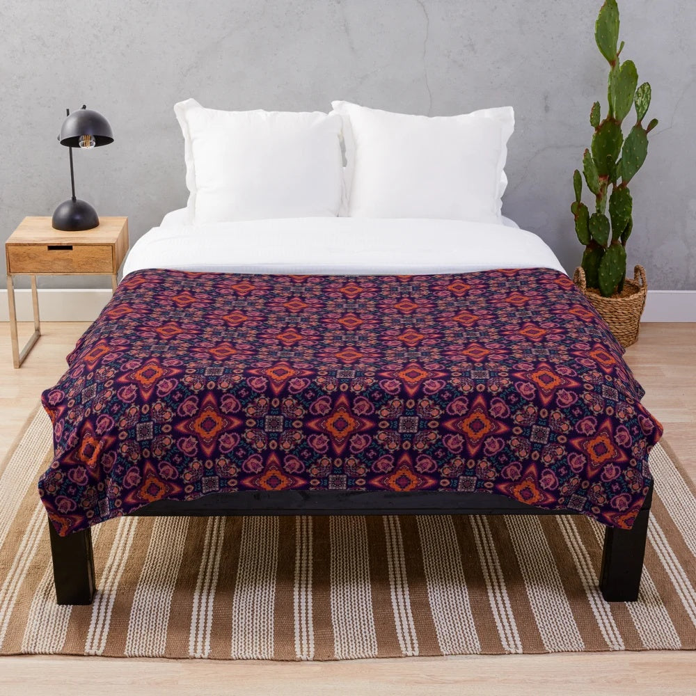 Patterned plush blanket with a unique and eye-catching design