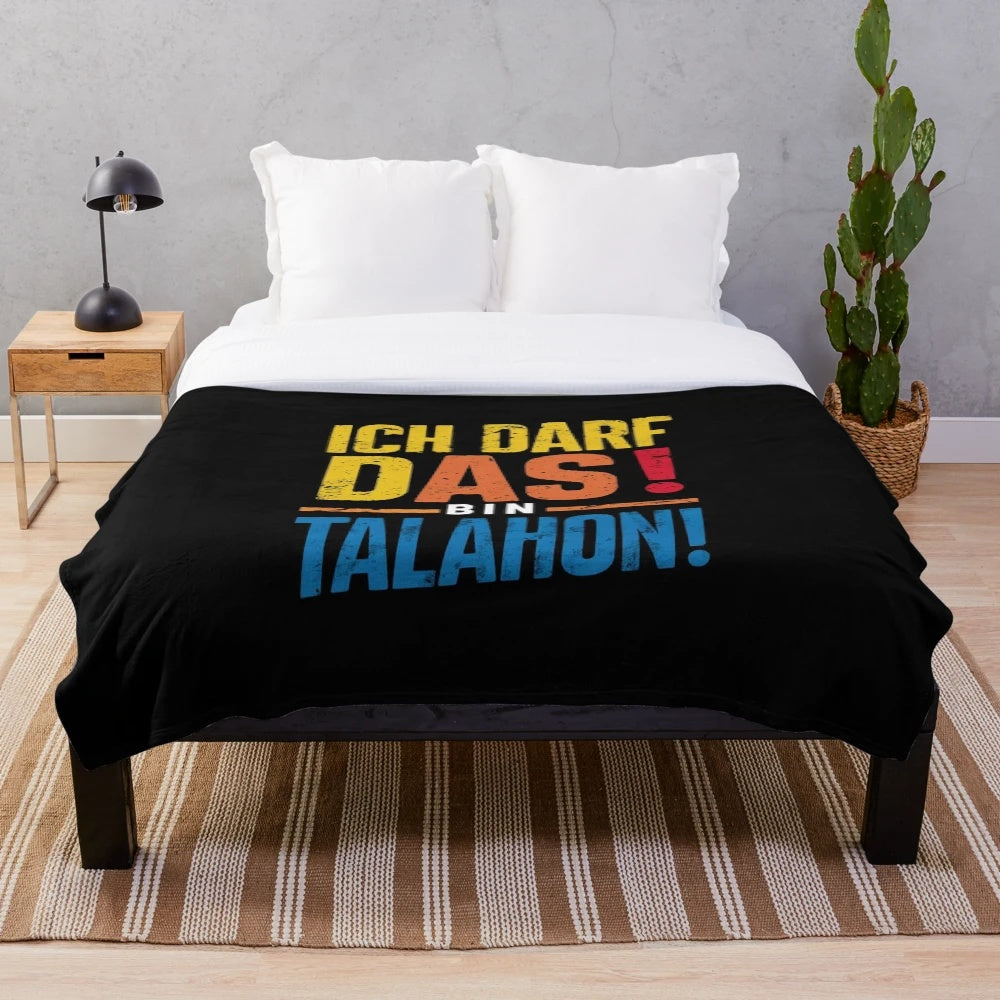 Plush blanket with bold and confident statement design
