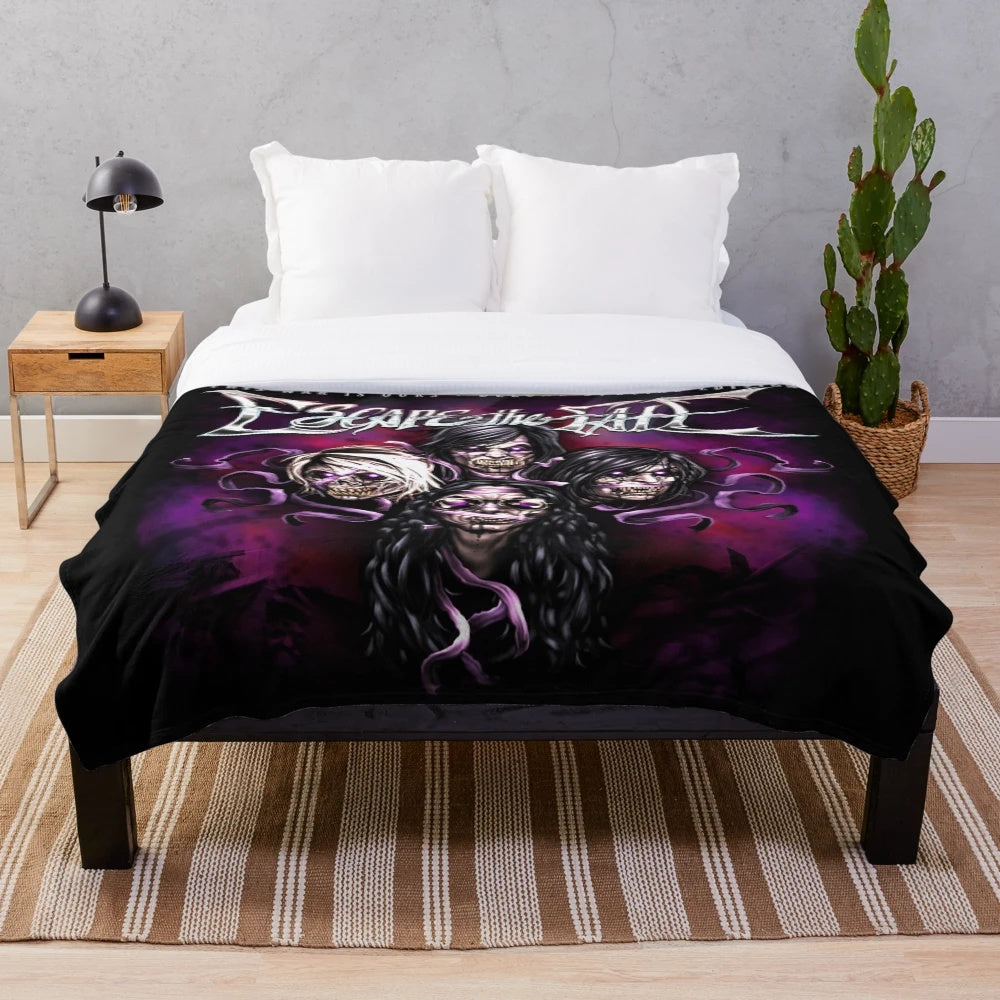 Soft and cozy plush blanket with a rock music design