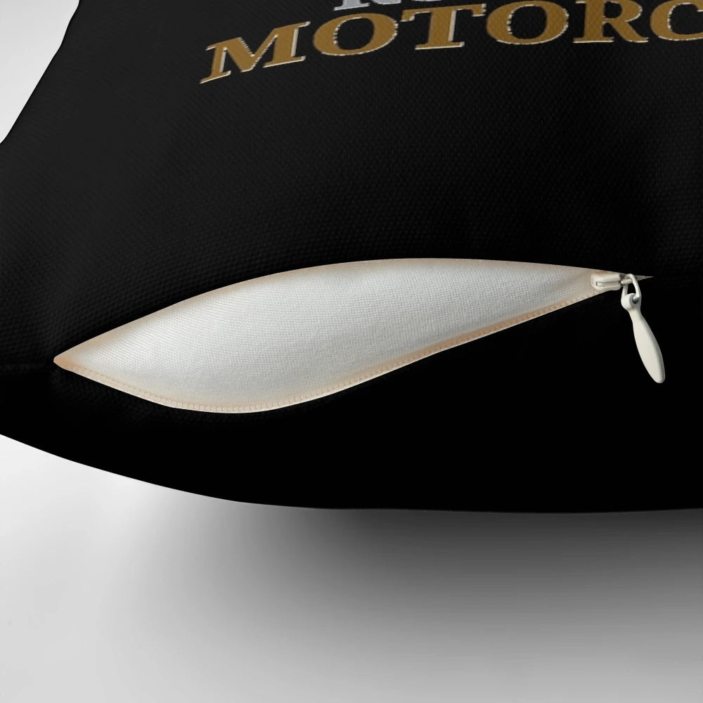 Royal Enfield inspired throw pillow with the iconic motorcycle design