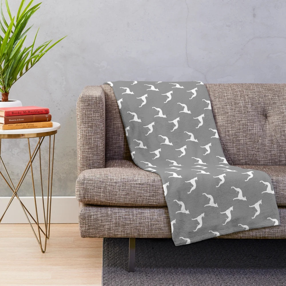 Whippet Silhouette Plush Blanket