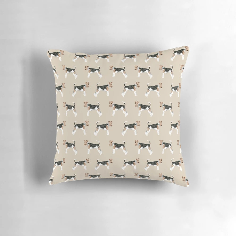 Vibrant wire fox terrier dog breed pattern design