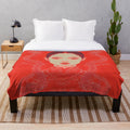 Stylized dragon plush blanket with intense, modern design