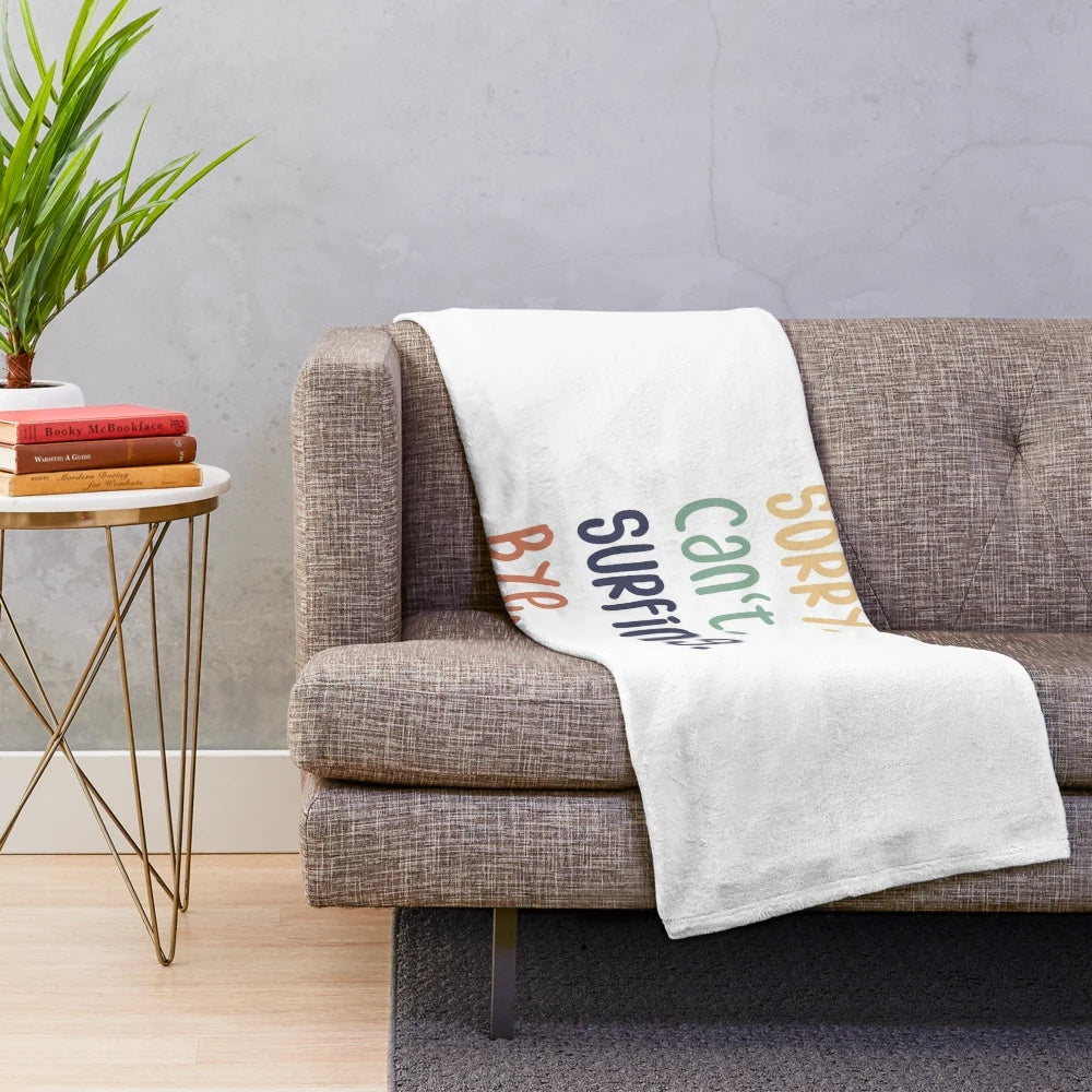Surfing plush blanket with funny and geeky surfing-themed design