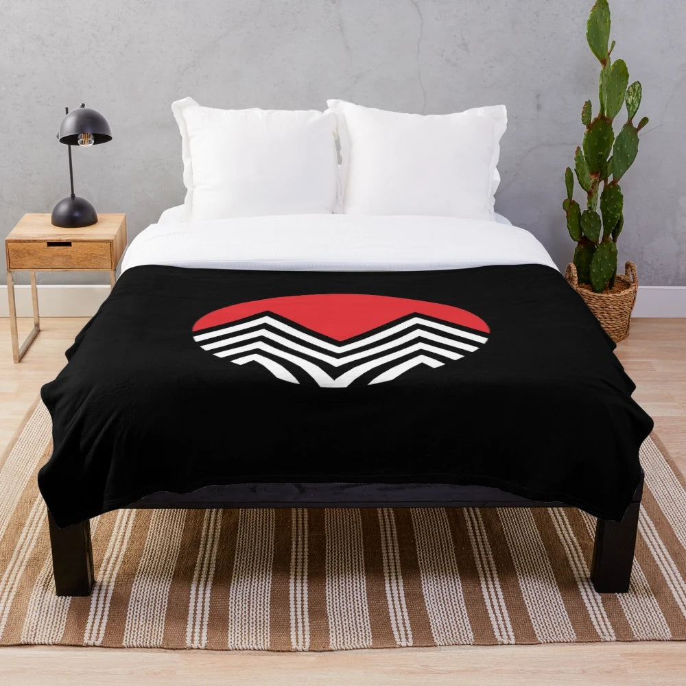 Black Lodge inspired plush blanket with abstract geometric design