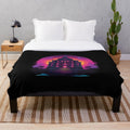 Surreal dark fantasy horror-themed plush blanket with chilling gradient graphics