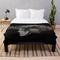 Tactical soldier skull plush blanket with camouflage pattern and military design