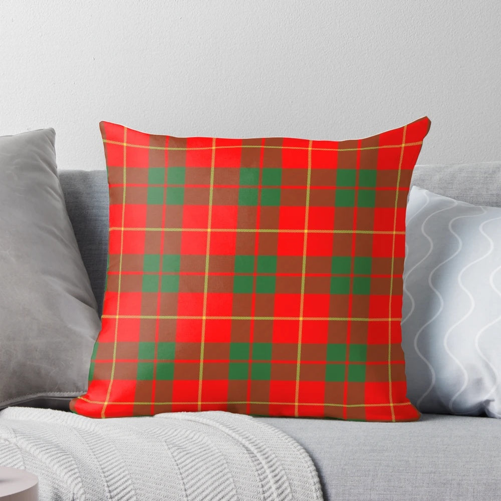 Tartan Bryce Scottish Plaid Pillow with red, green, and blue checkered pattern